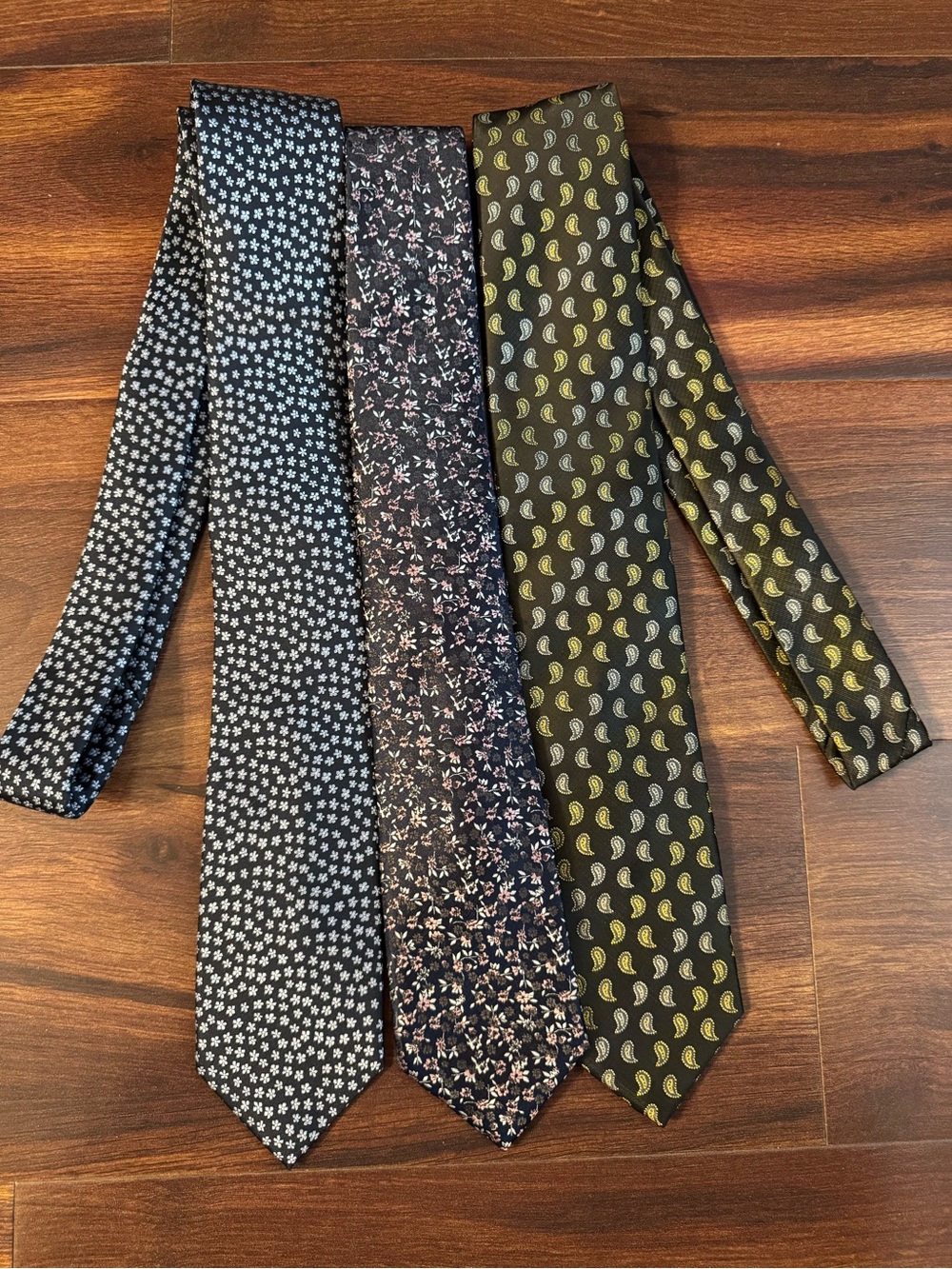 BERGAMO New York and Banana Republic Black, Navy, Paisley and Floral Ties